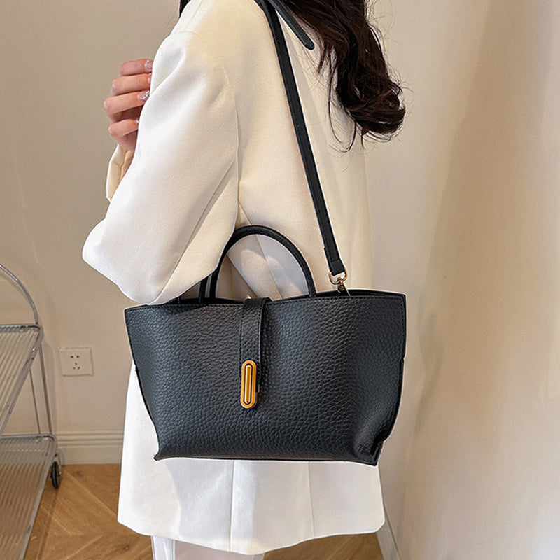 Litchi Pattern Shoulder Bag