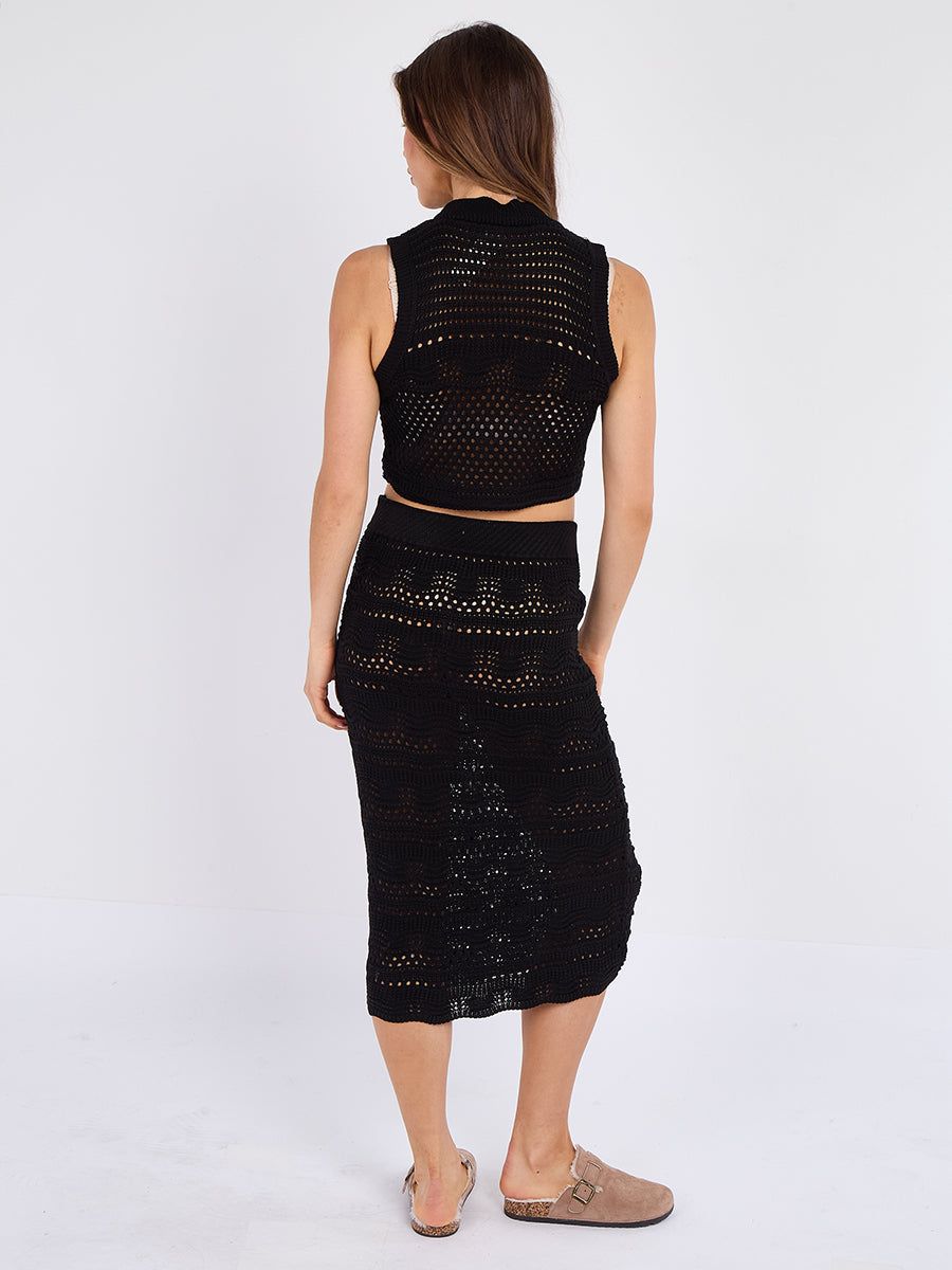 Knitted Crop Top & Maxi Skirt Co-ord