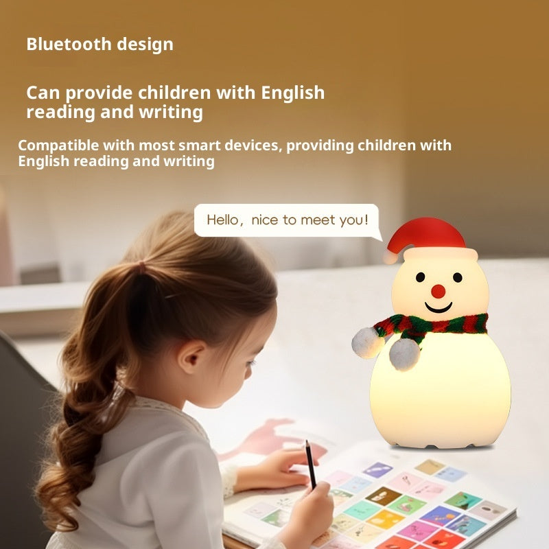 Christmas Snowman Night Light Silicone Bluetooth Audio Small Night Lamp