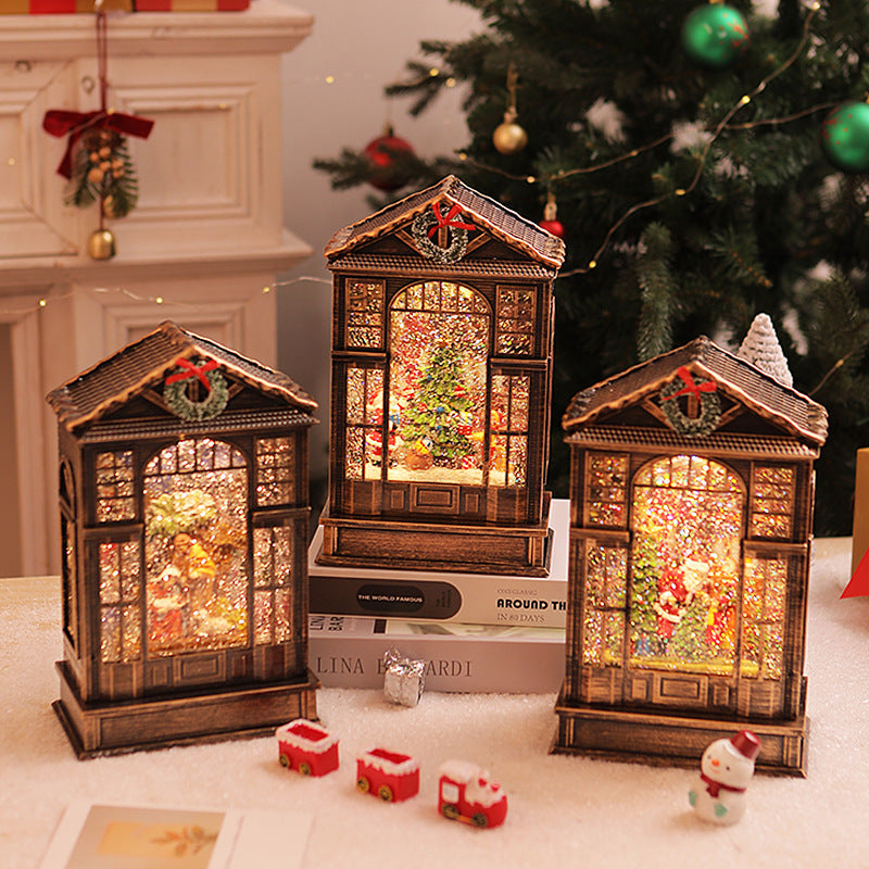 Christmas Music Box Music Box LED Luminous Crystal Lamp Christmas Decoration Night Light Christmas Gift