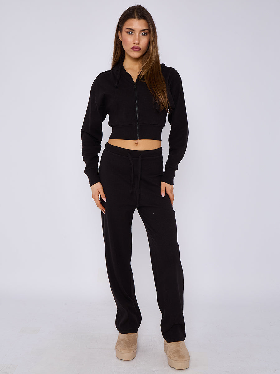 Soft Ribbed Zip Hoodie & Trouser Co-ord