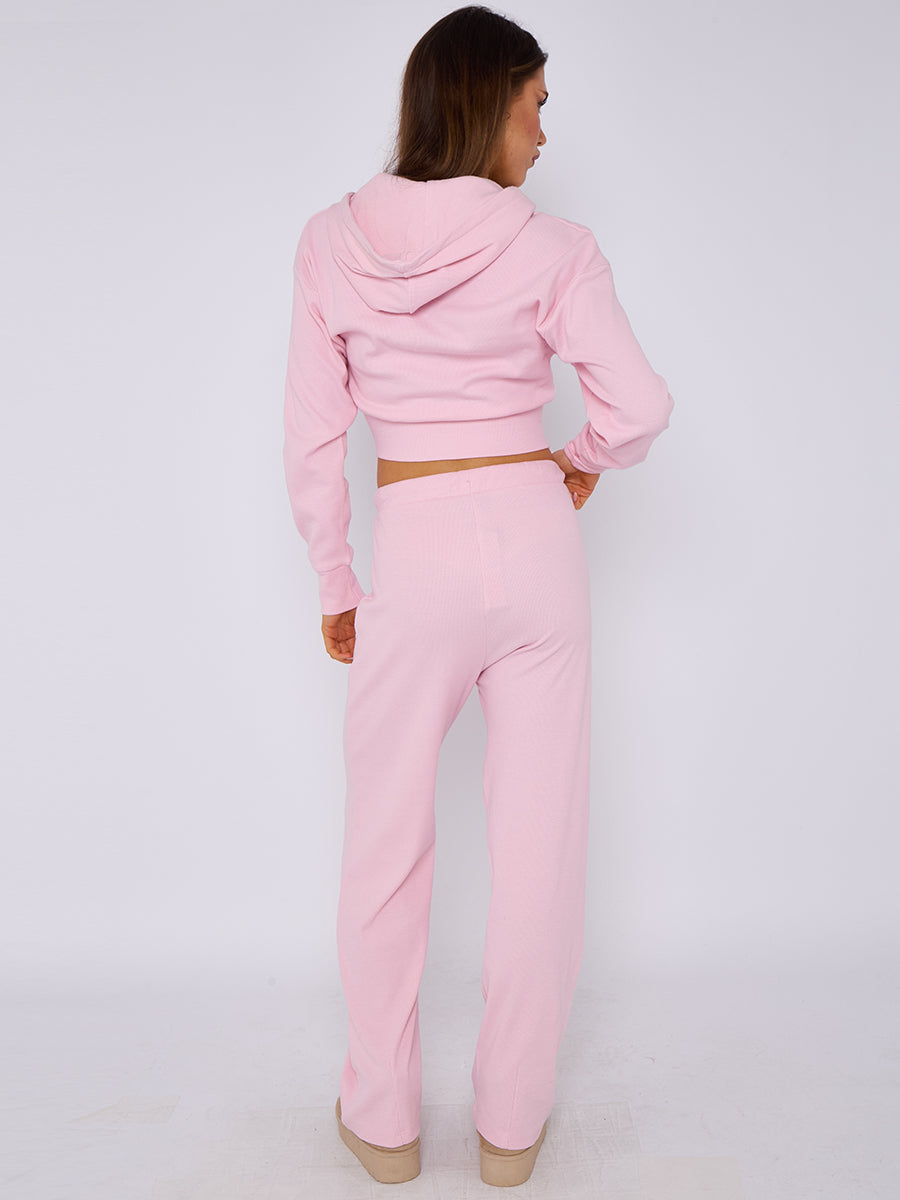 Soft Ribbed Zip Hoodie & Trouser Co-ord