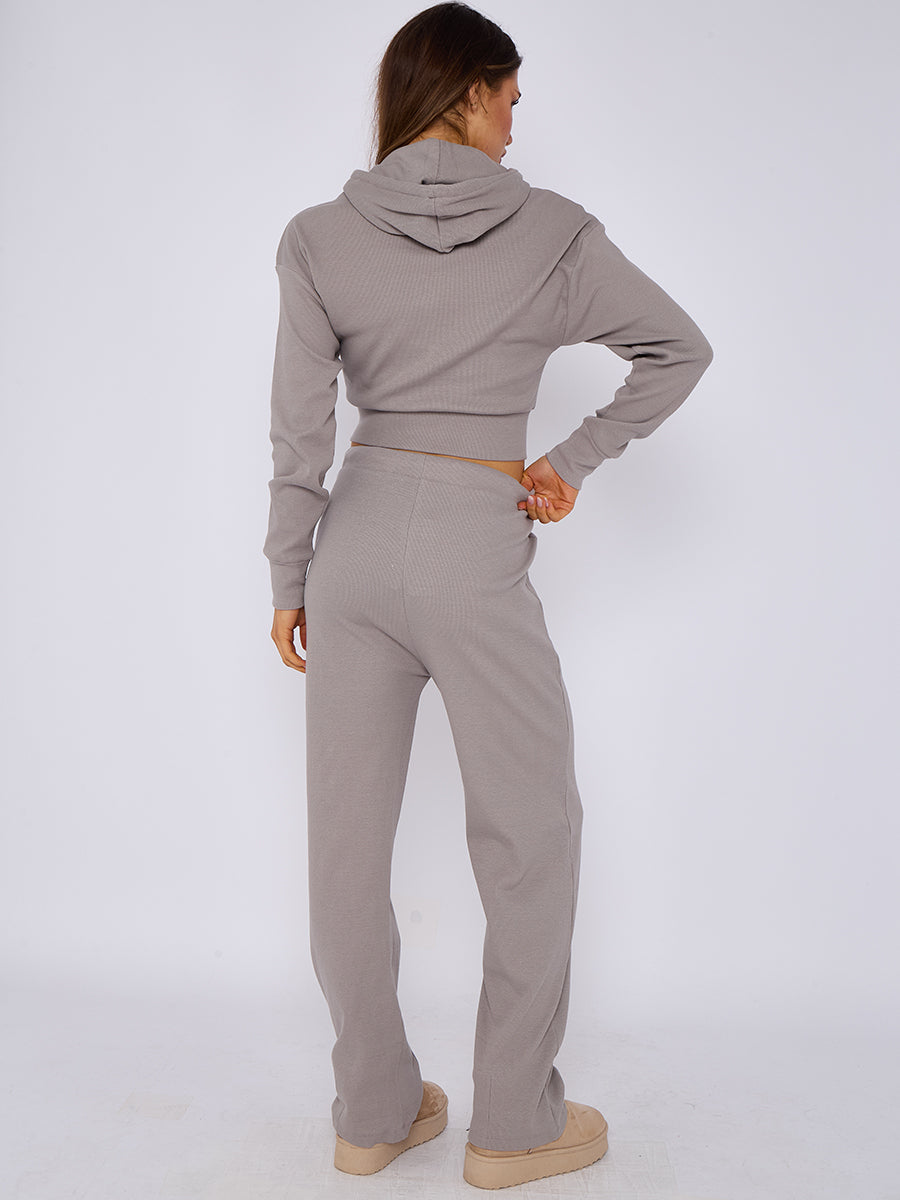Soft Ribbed Zip Hoodie & Trouser Co-ord