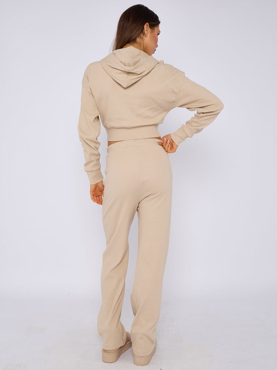 Soft Ribbed Zip Hoodie & Trouser Co-ord