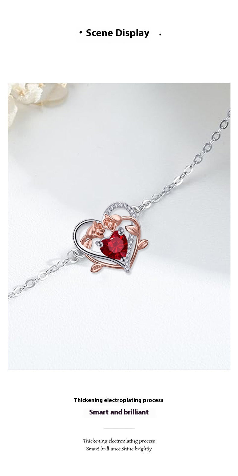 Ornament Heart-shaped Rose Bracelet Mother's Day Gift