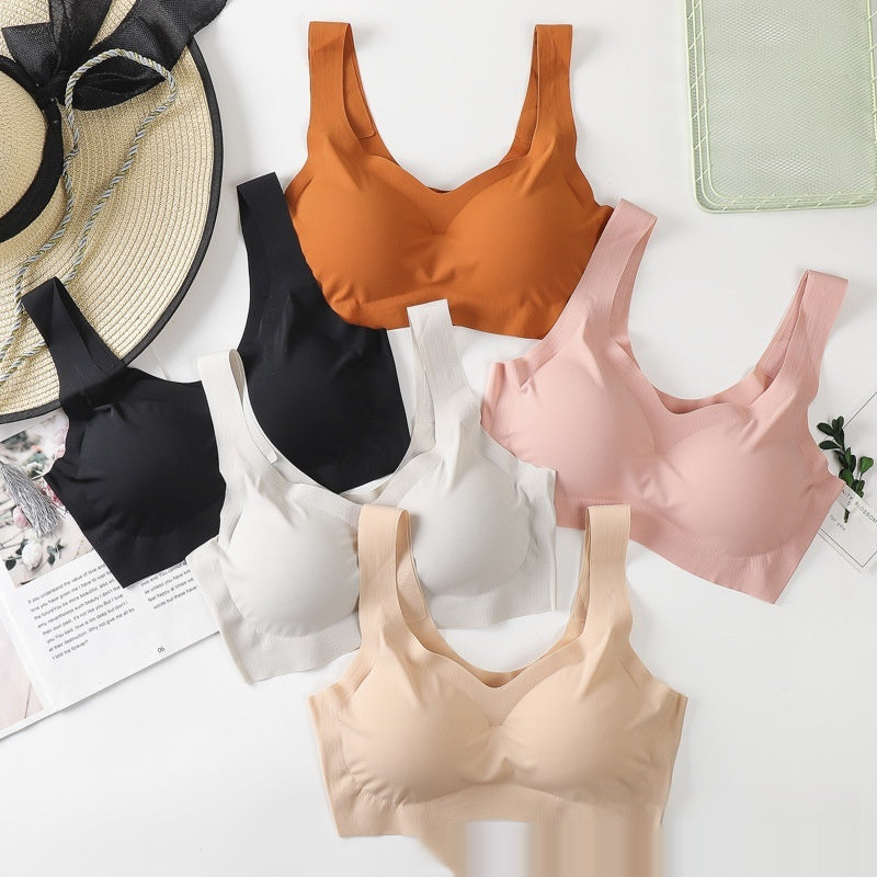 Fourth-generation Ice-silk Seamless Sleep Bra With Push-up Effect And No Underwire