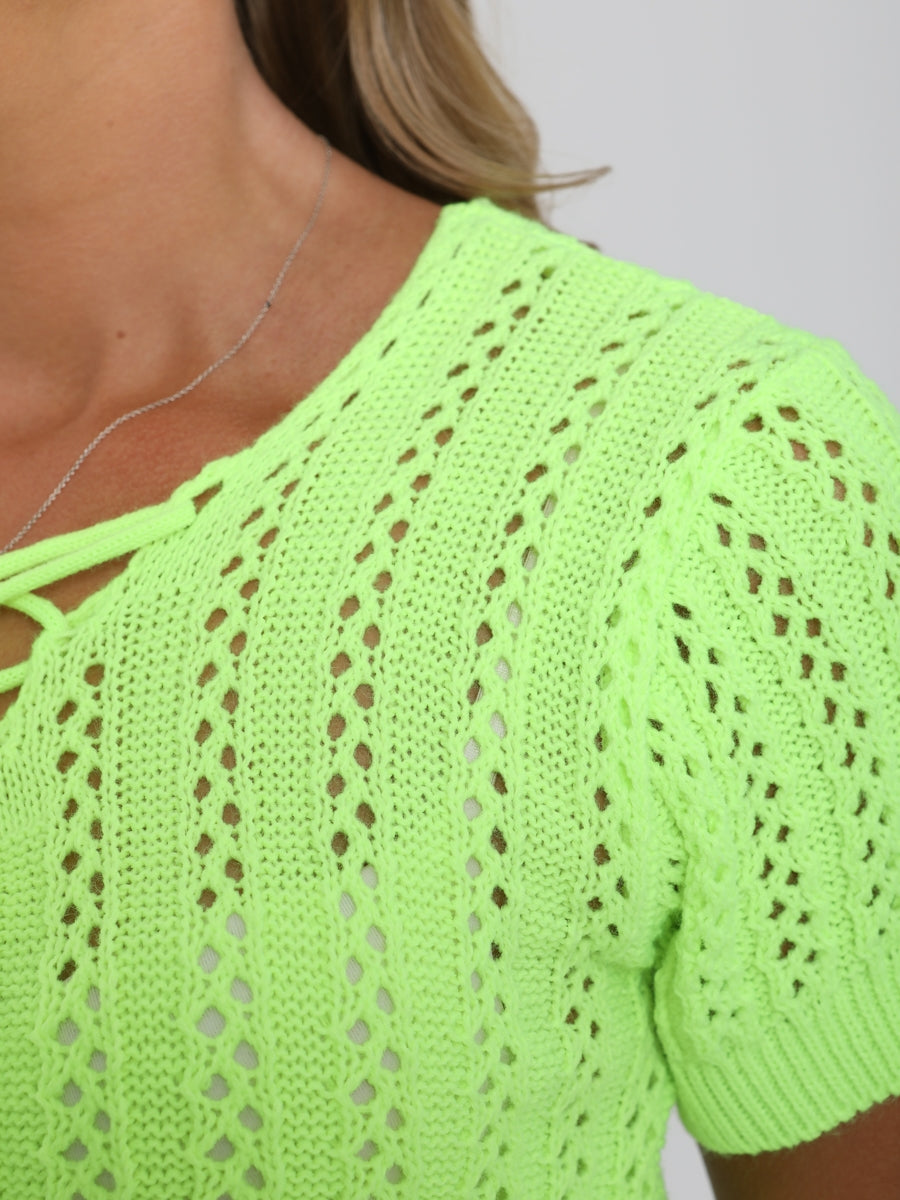 Knitted Drawstring Crop Top & Shorts Co-ord