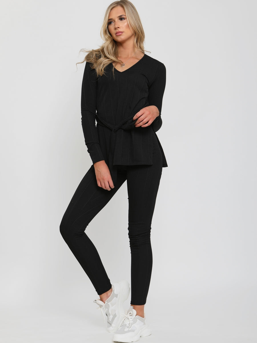 Ribbed Side Split Top & Trouser Co-ord