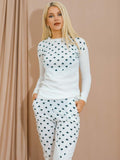 Heart Print Detail Top & Trouser Co-ord