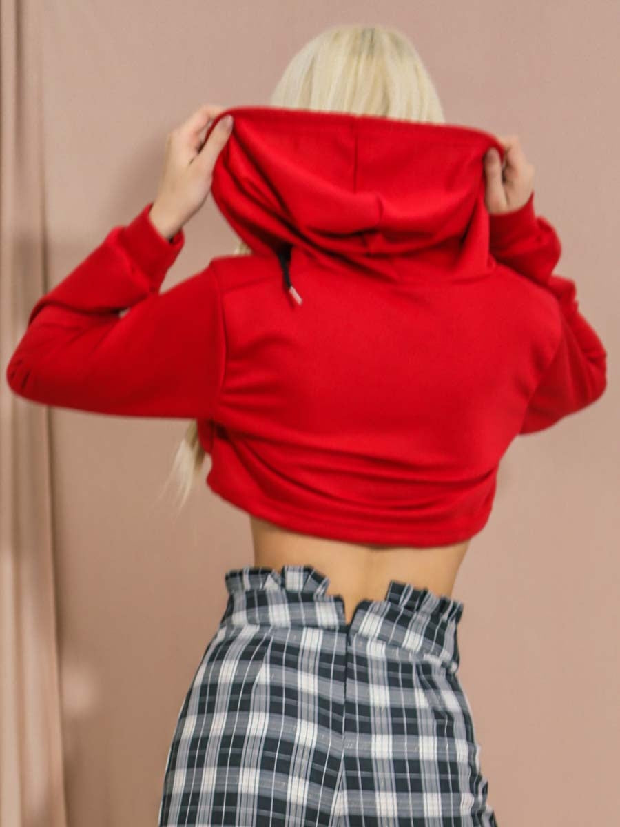 Zip Up Cropped Hoodie