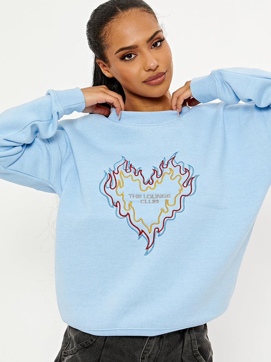 The Lounge Club Embroidered Oversized Sweatshirt Jumper