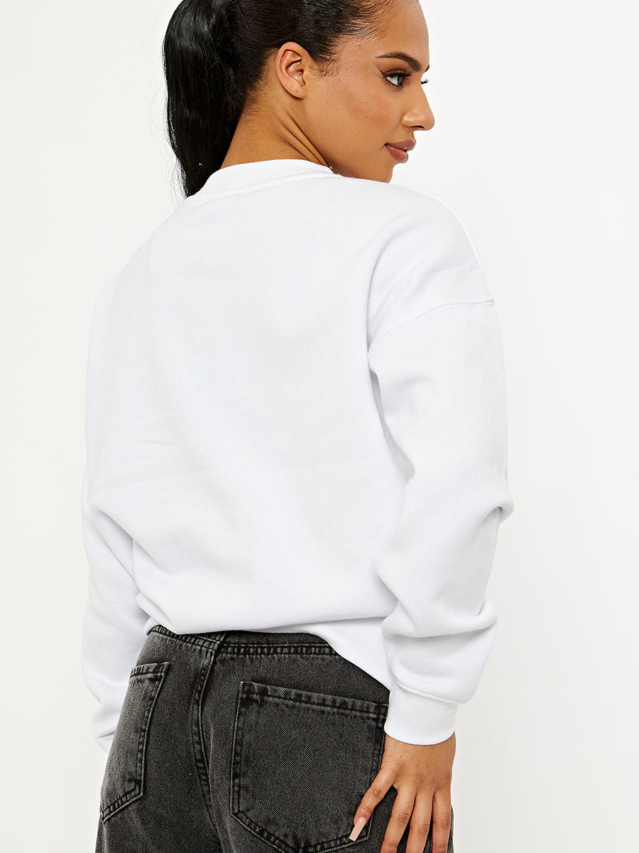ATTITUDE Embroidered Oversized Sweatshirt Jumper
