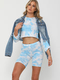 Tie-Dye Crop Top & Cycling Shorts Co-ord