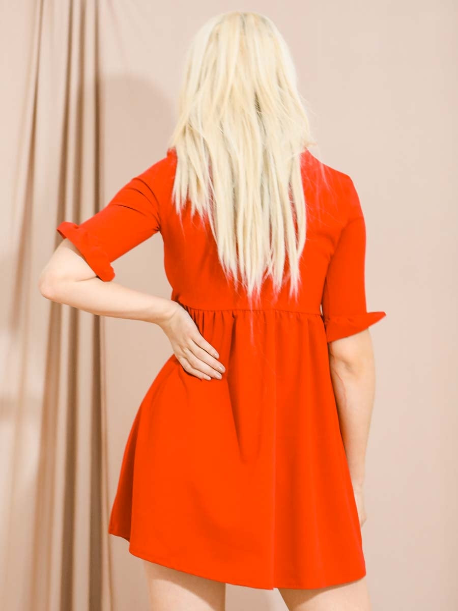 Frill Detail Smock Dress