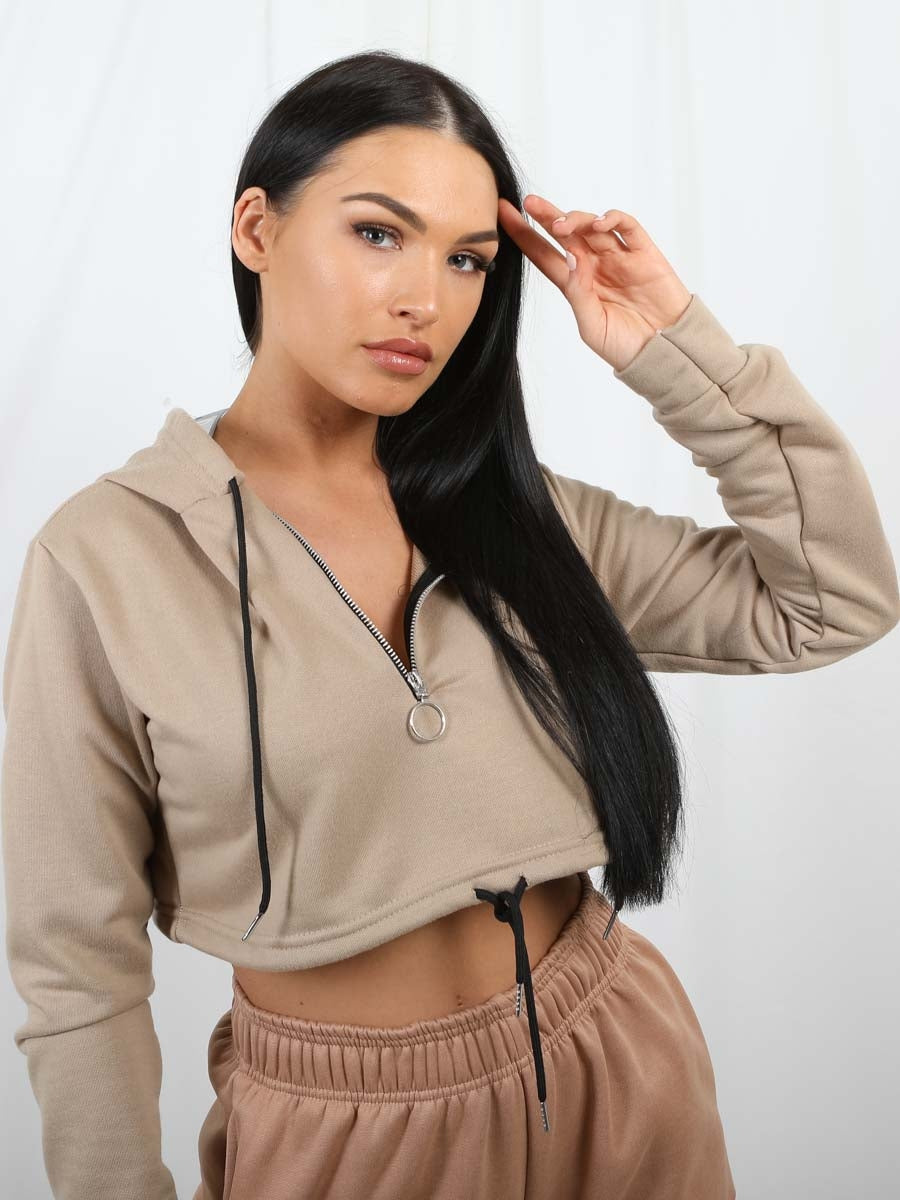 Zip Up Cropped Hoodie