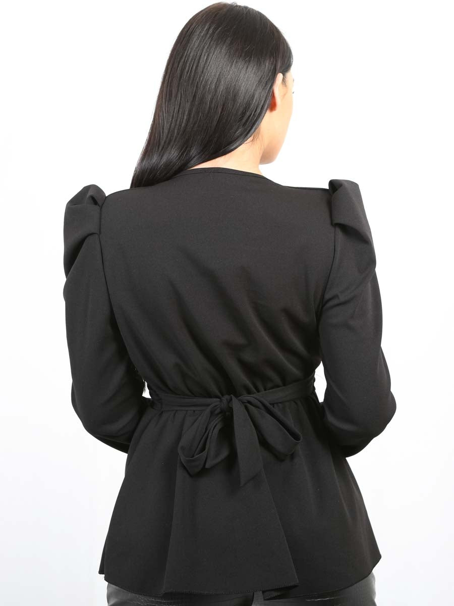 Double Ring Wrap Front Belted Top