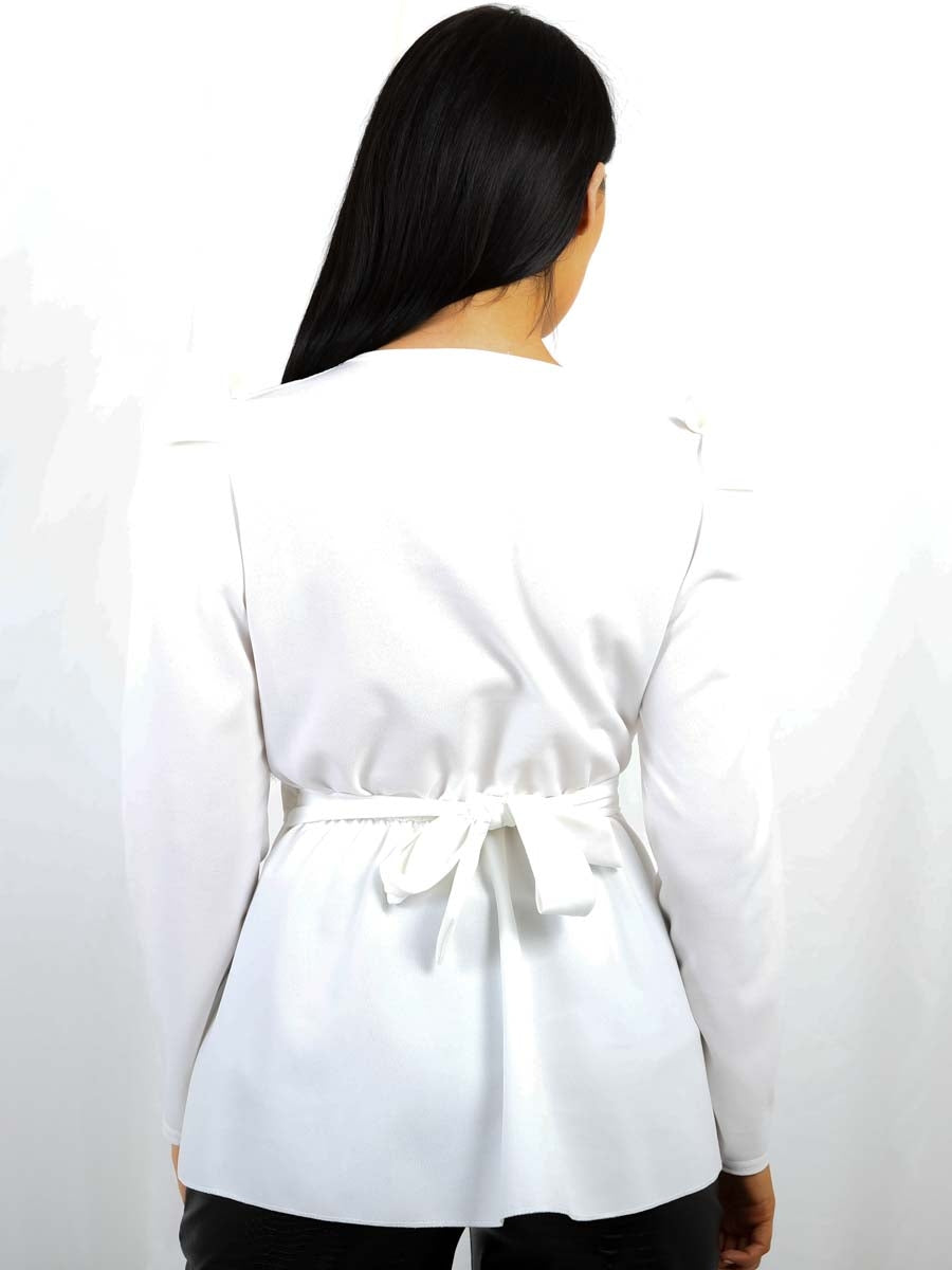 Double Ring Wrap Front Belted Top