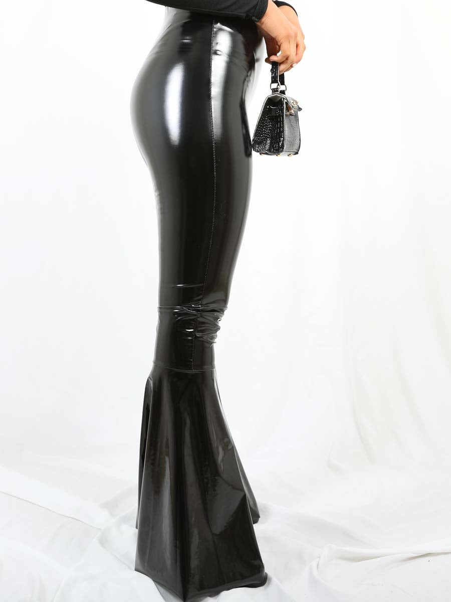 Bell Bottom Vinyl PU Trouser