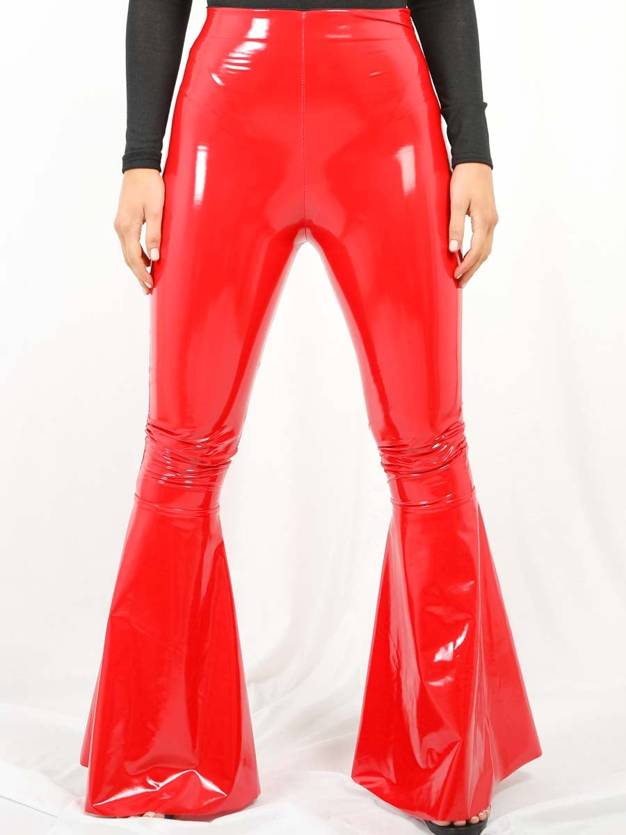Bell Bottom Vinyl PU Trouser