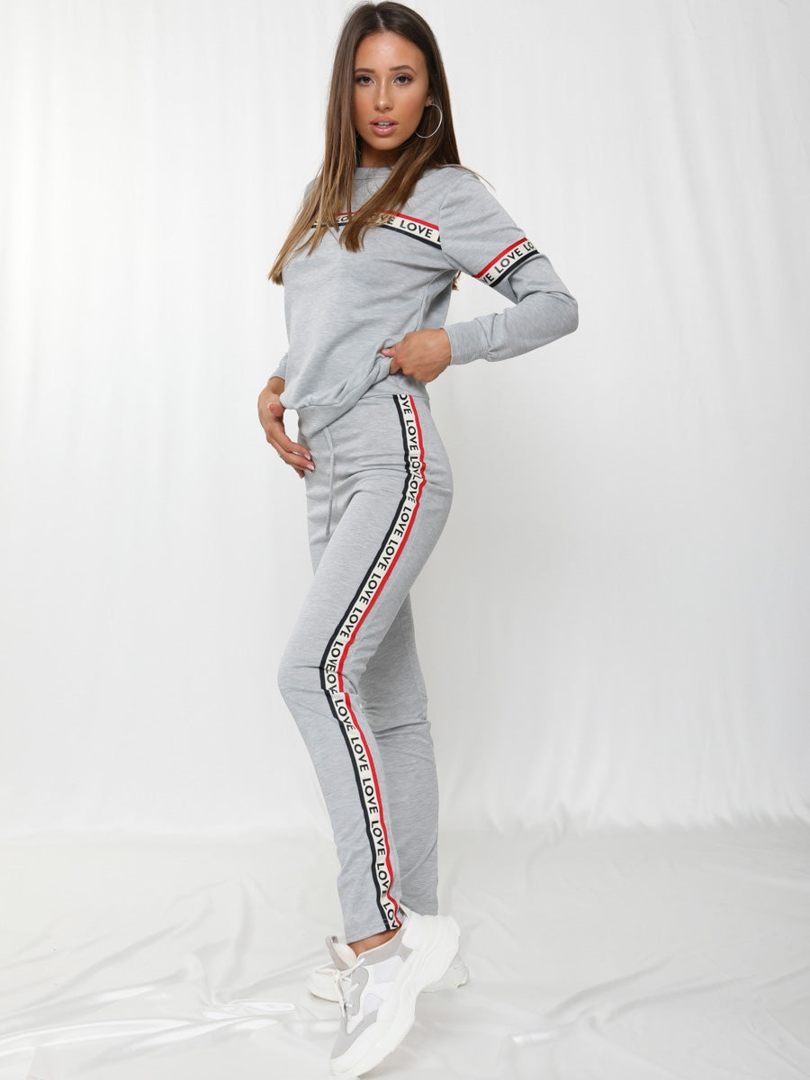 Love Slogan Tape Loungewear Set