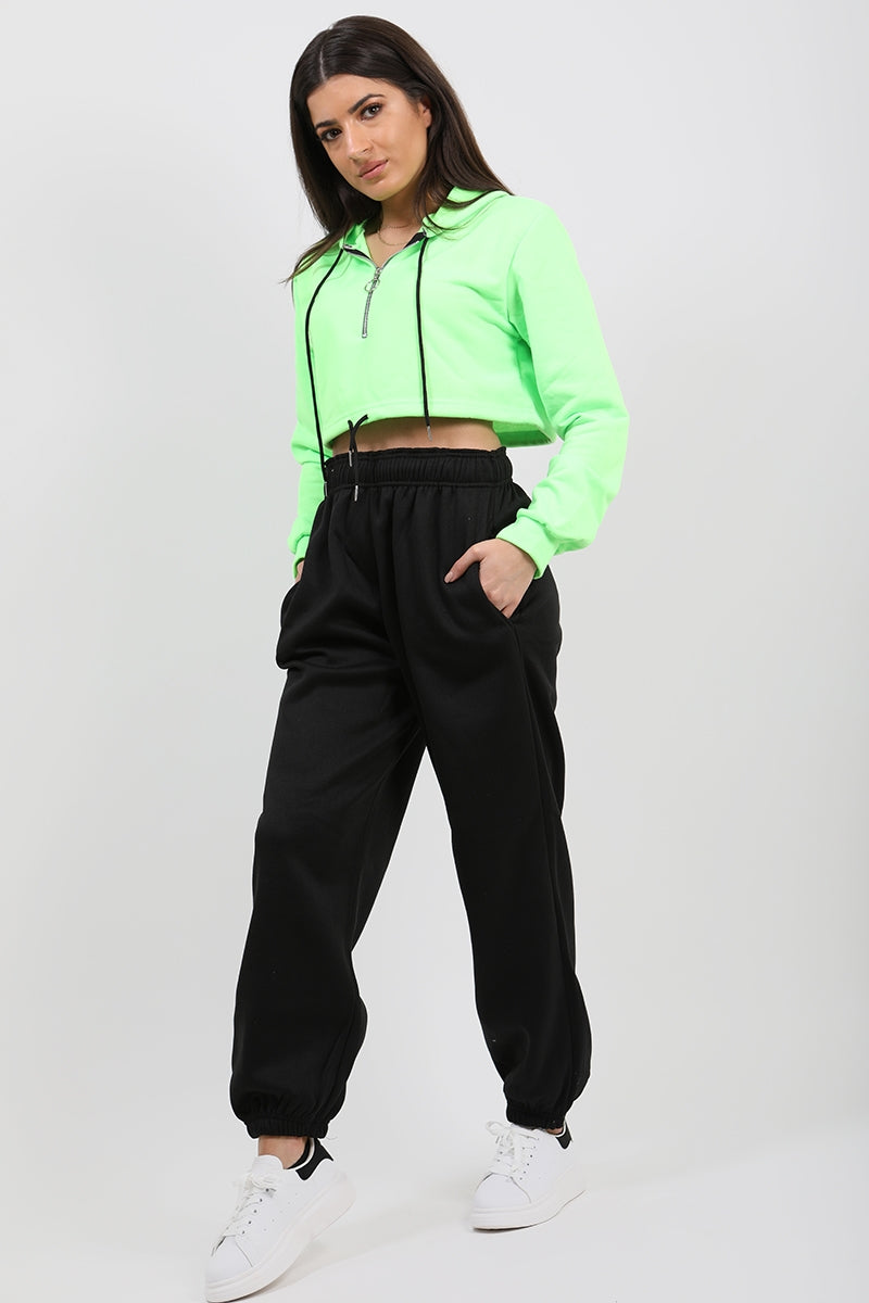 Zip Up Cropped Hoodie