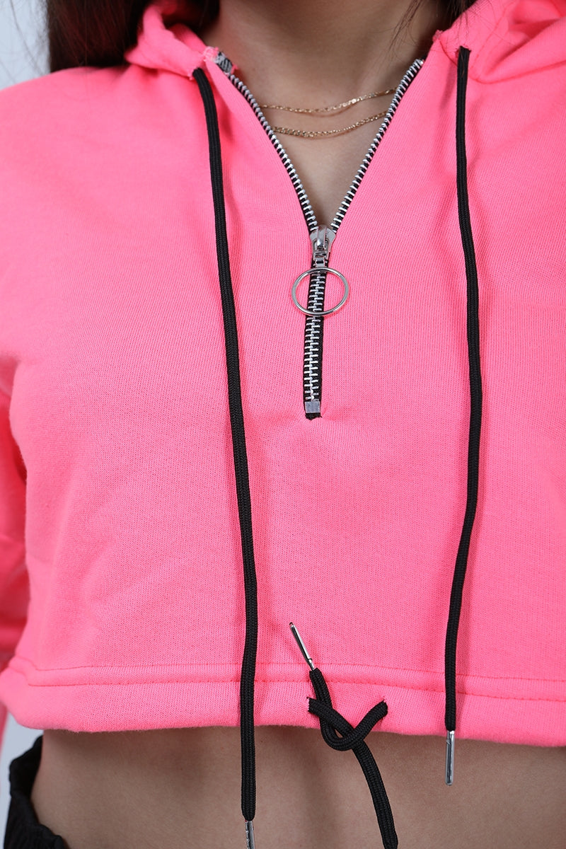 Zip Up Cropped Hoodie