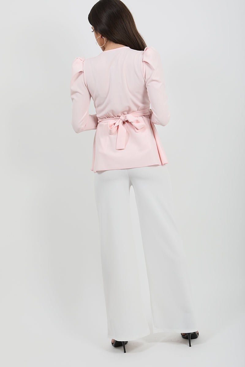 Double Ring Wrap Front Belted Top