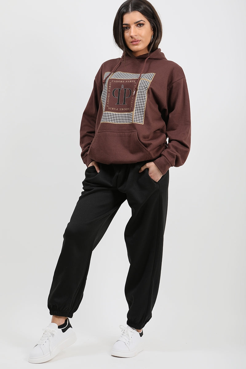 J'Adore Paris Print Fleeced Hoodie
