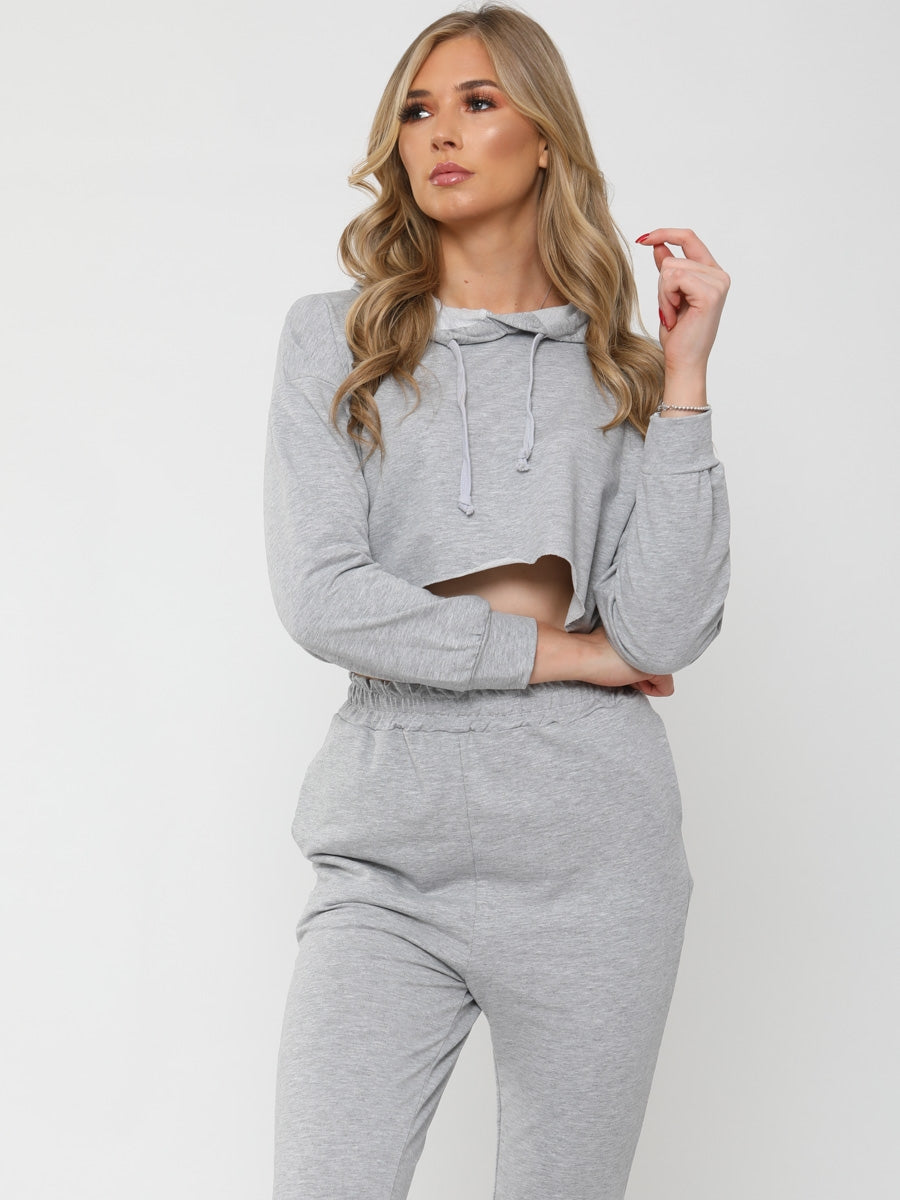 Hooded Crop Top & Trouser Loungewear Co-ord