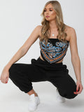 Paisley Print Bandana Scarf Crop Top