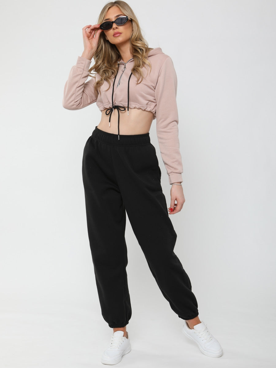 Zip Up Cropped Hoodie