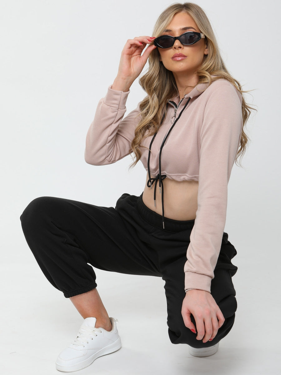 Zip Up Cropped Hoodie