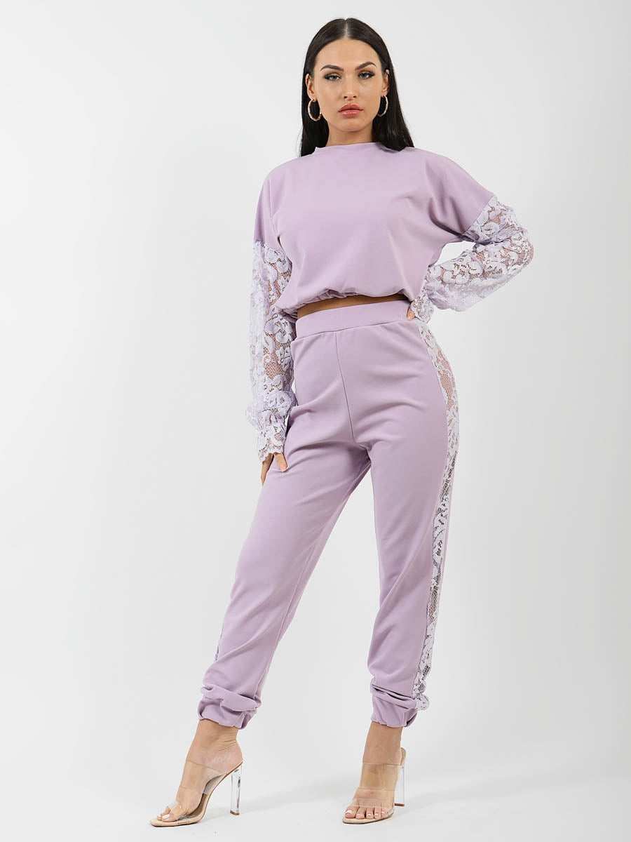 Floral Lace Sleeve & Panel Detail Co-ord