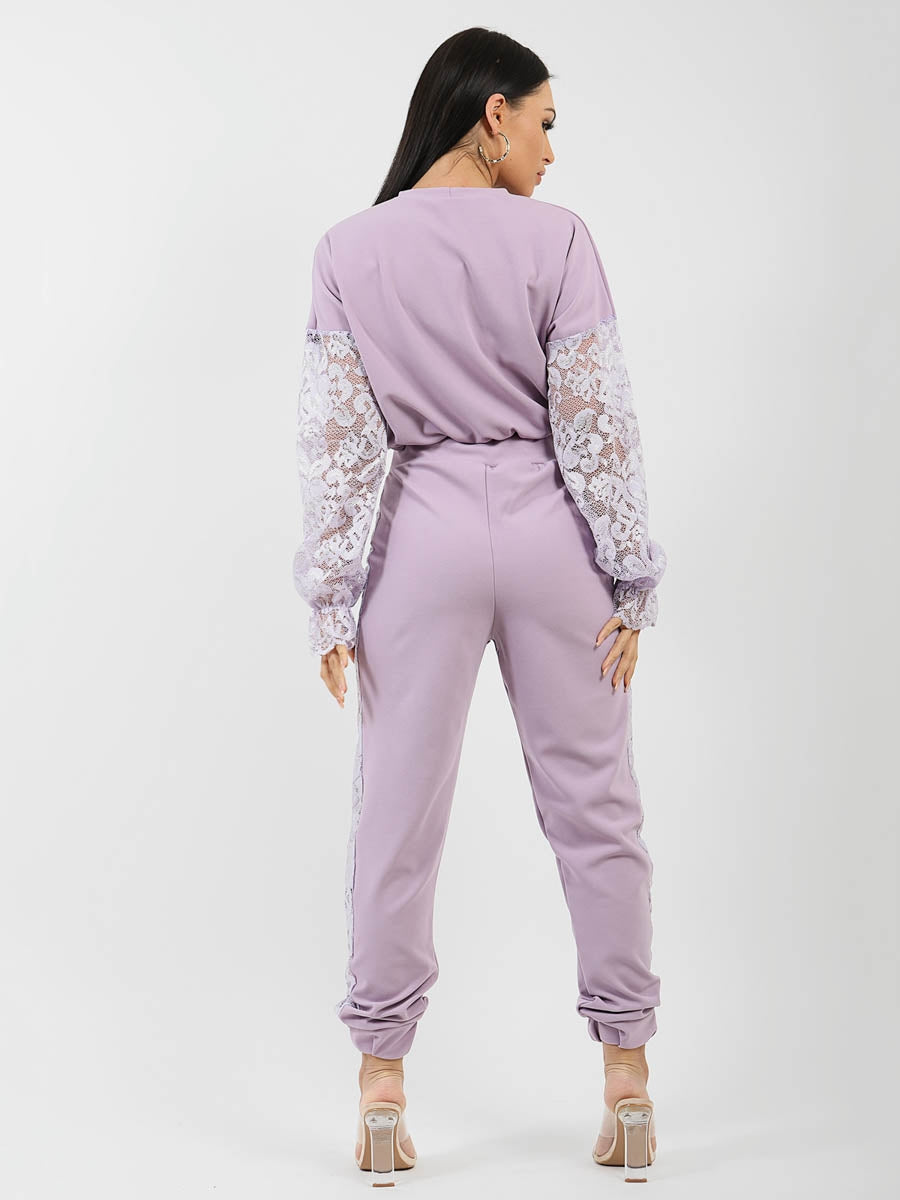 Floral Lace Sleeve & Panel Detail Co-ord