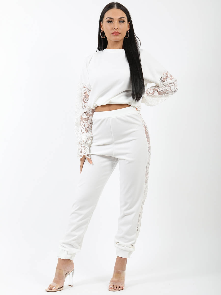 Floral Lace Sleeve & Panel Detail Co-ord