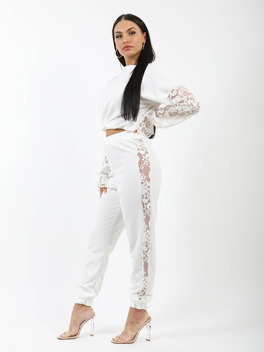 Floral Lace Sleeve & Panel Detail Co-ord