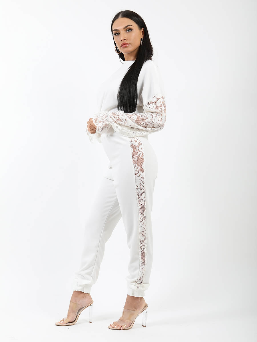 Floral Lace Sleeve & Panel Detail Co-ord