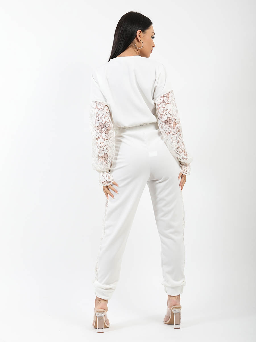 Floral Lace Sleeve & Panel Detail Co-ord