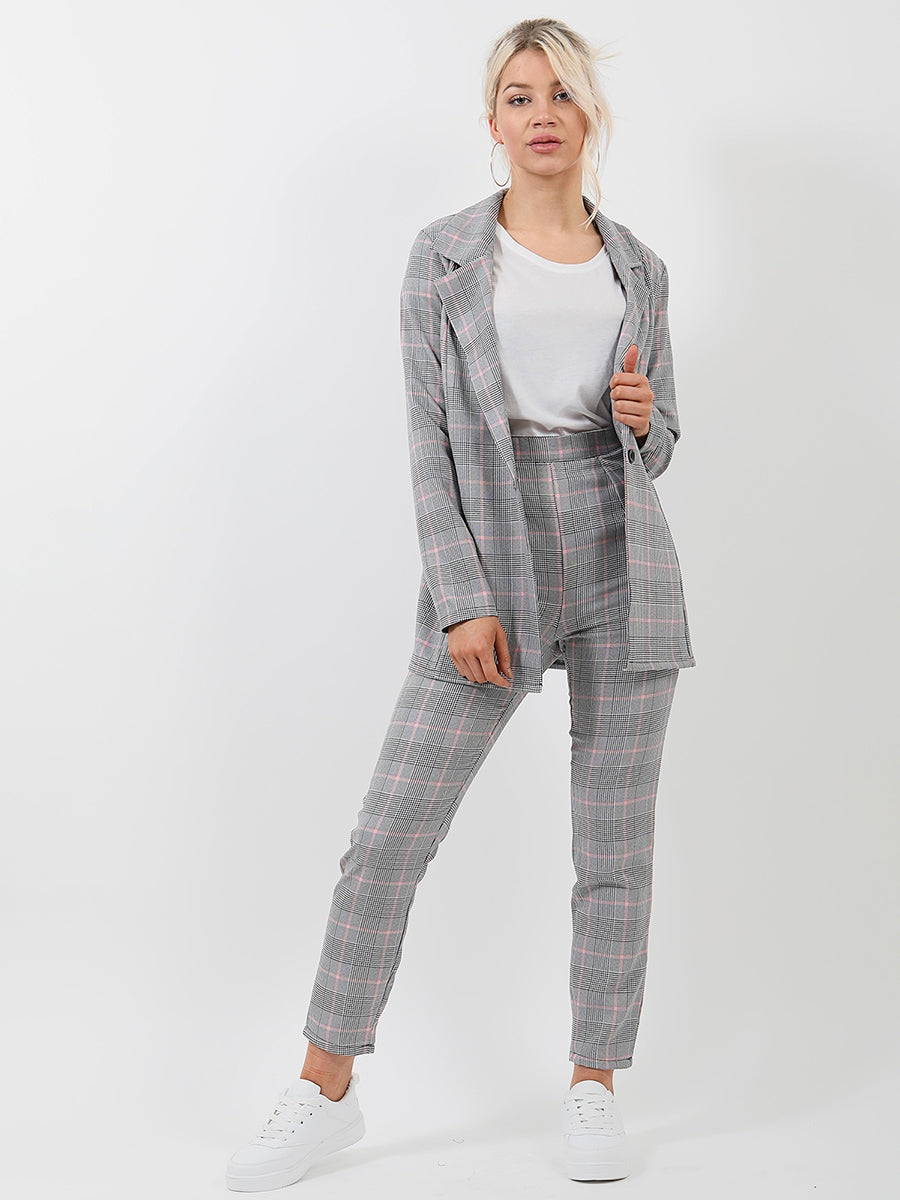 Pink Check Blazer & Trouser Co-ord