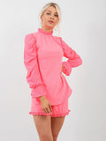 Frill Detail Long Top & Shorts Co-ord