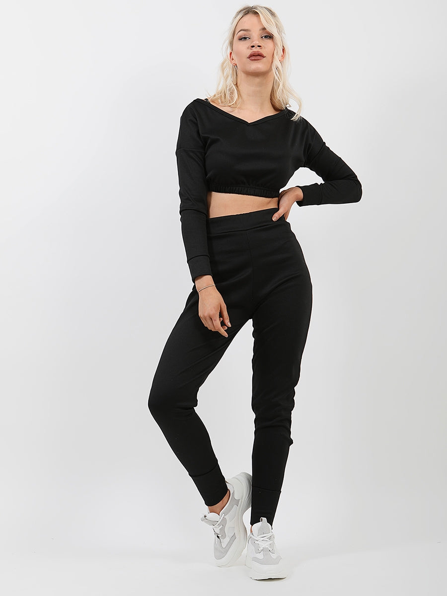 Off Shoulder Crop Top & Trouser Co-ord