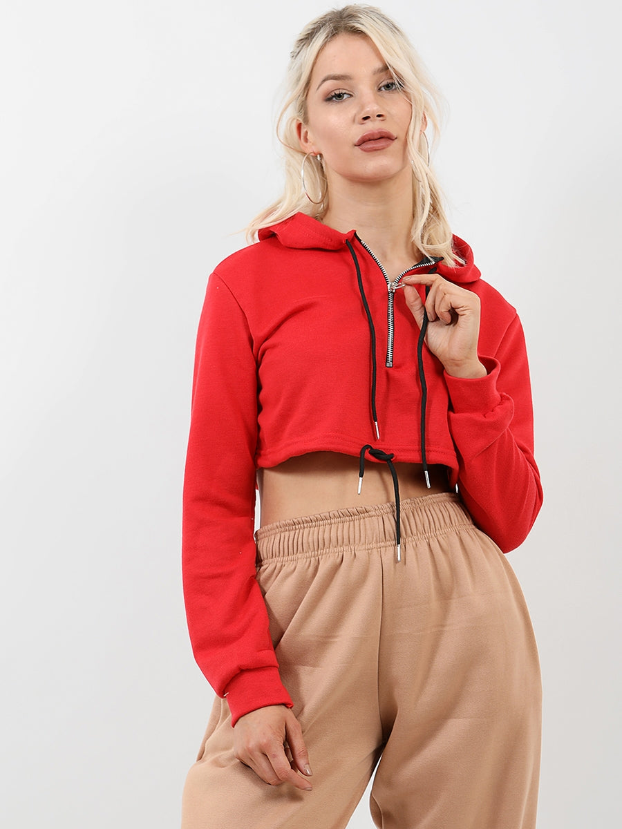 Zip Up Cropped Hoodie