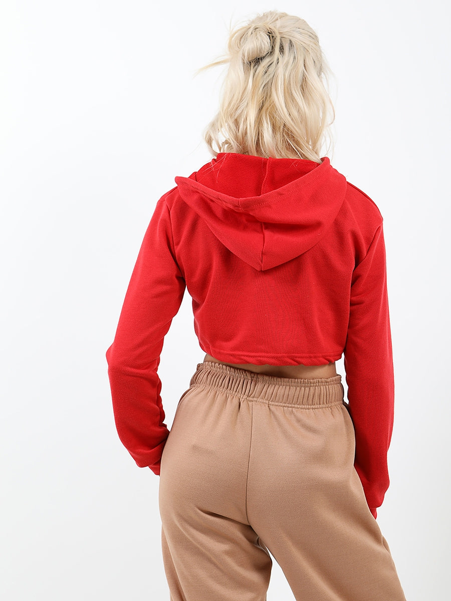 Zip Up Cropped Hoodie