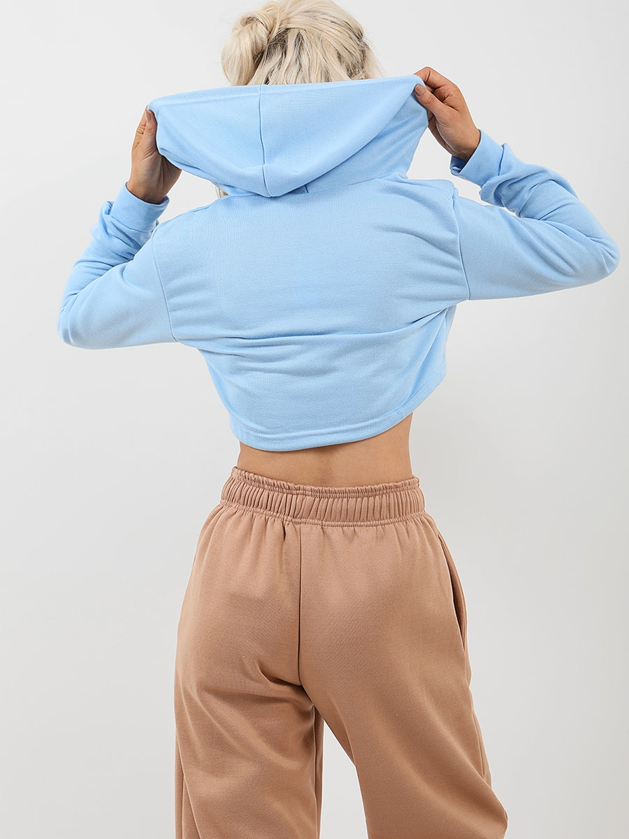 Zip Up Cropped Hoodie