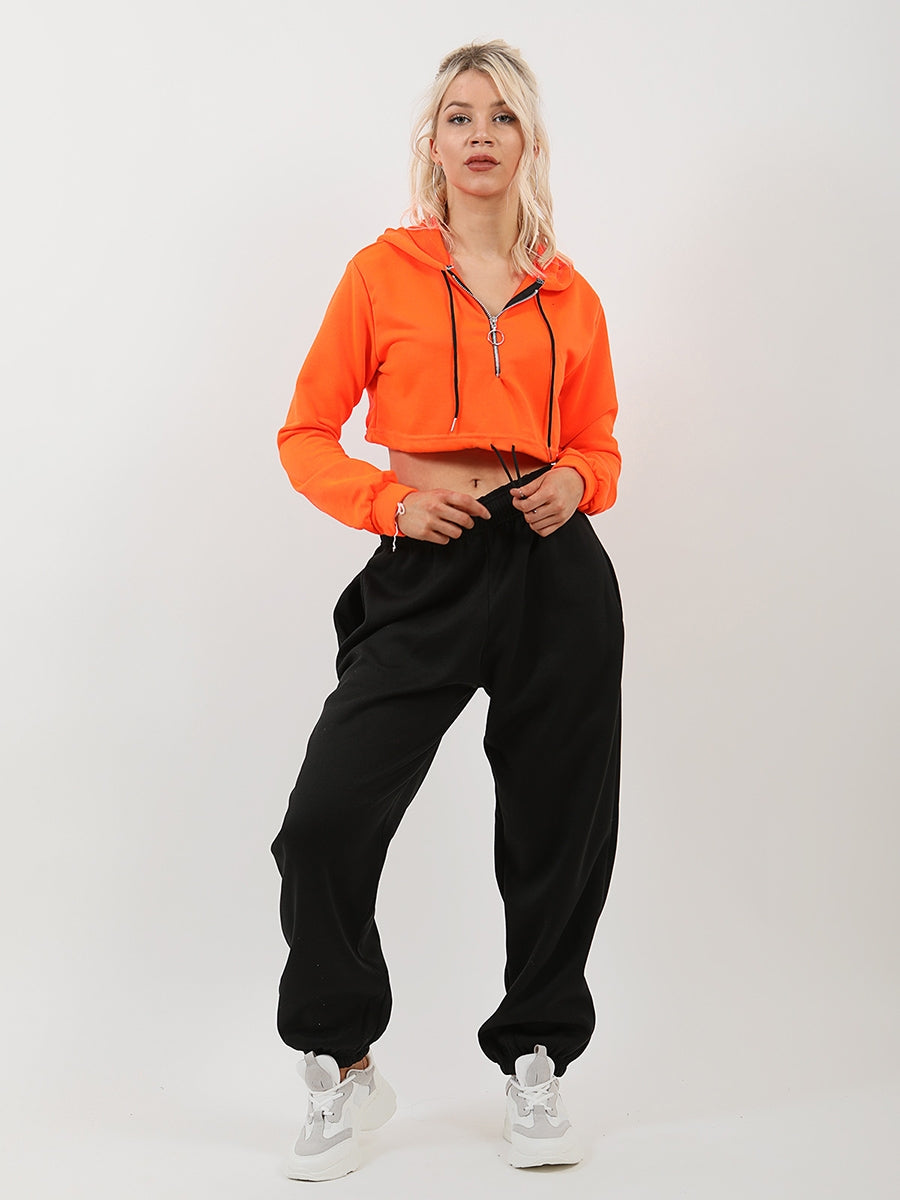 Zip Up Cropped Hoodie