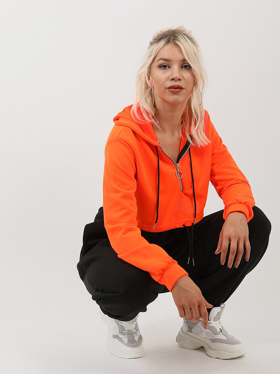 Zip Up Cropped Hoodie