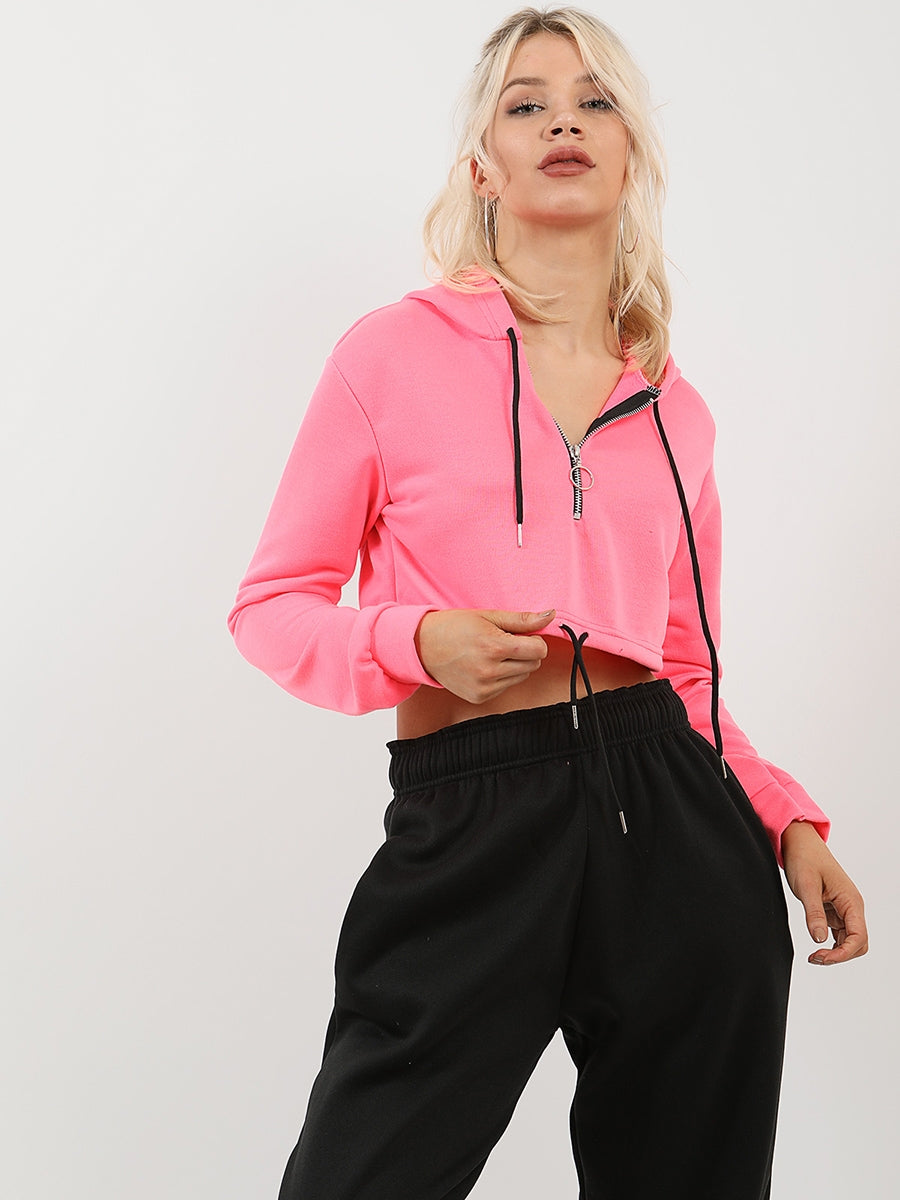 Zip Up Cropped Hoodie