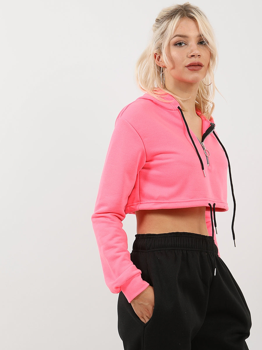 Zip Up Cropped Hoodie