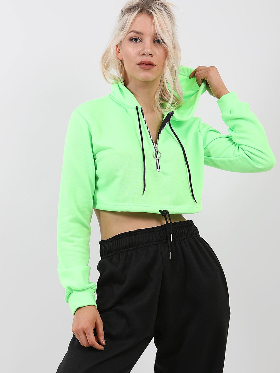 Zip Up Cropped Hoodie