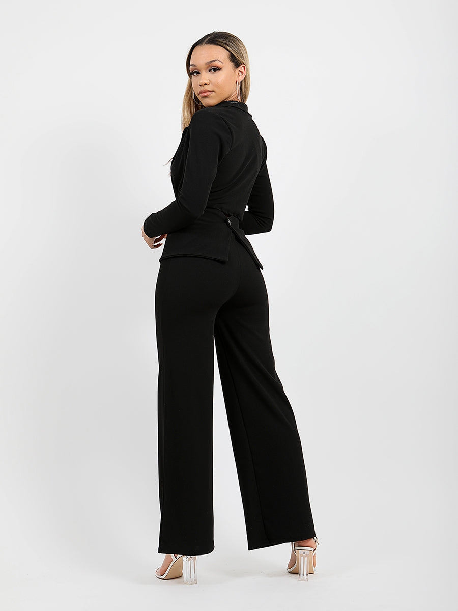 Wrap Around Button Fasten Blazer & Trouser Co-ord